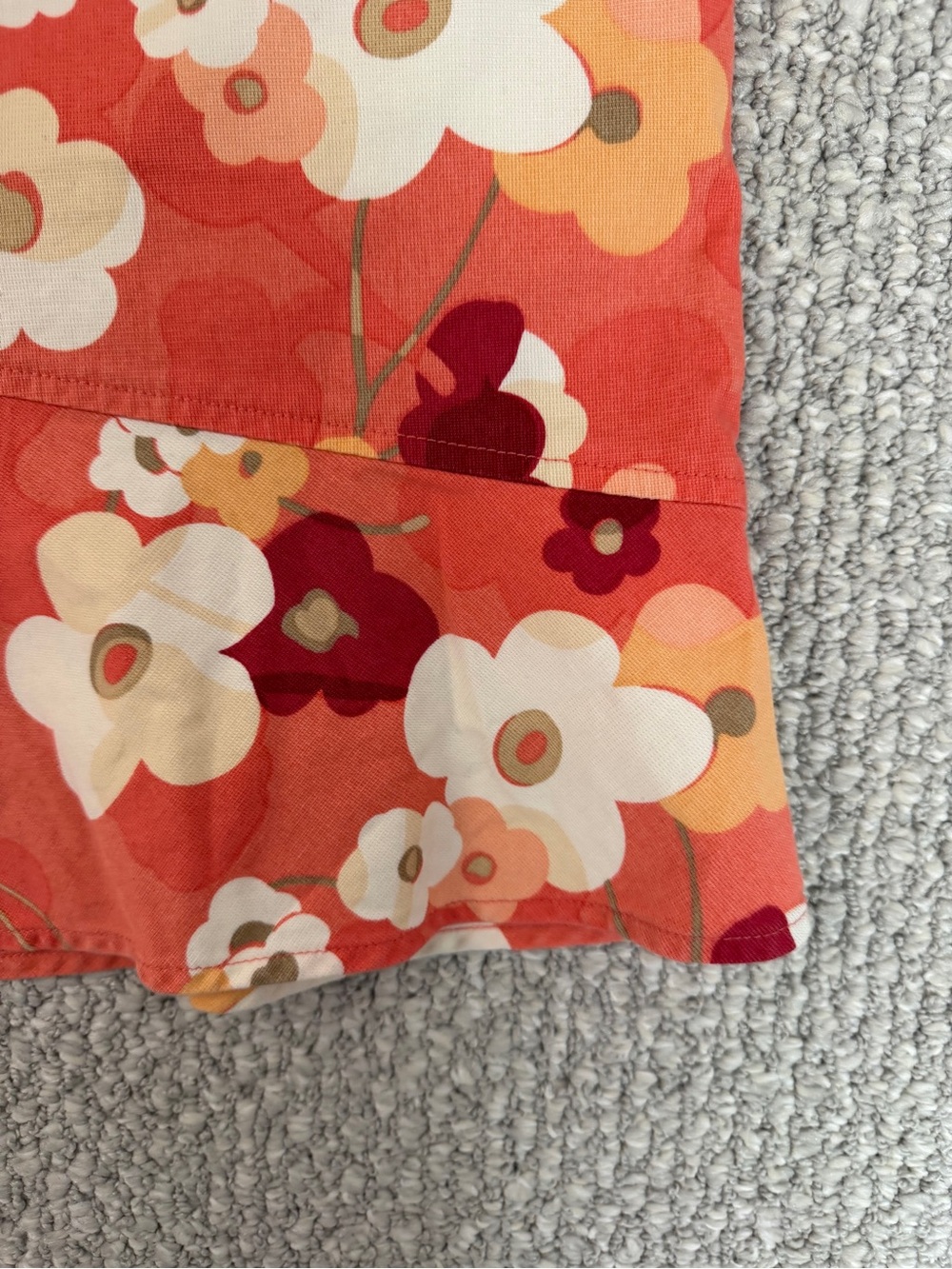 LOFT Coral-Orange Floral Skirt Size 14P summer vacation resort wear - Picture 4 of 14